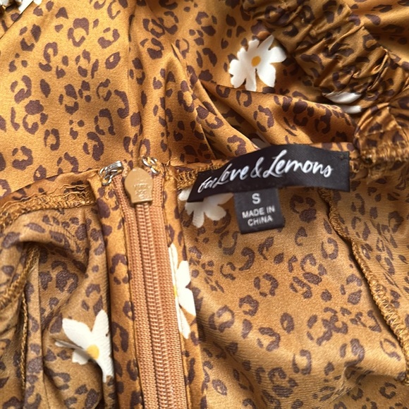 For Love and Lemons Tawney Mini Slip Dress Cheetah Size Small - Picture 10 of 11